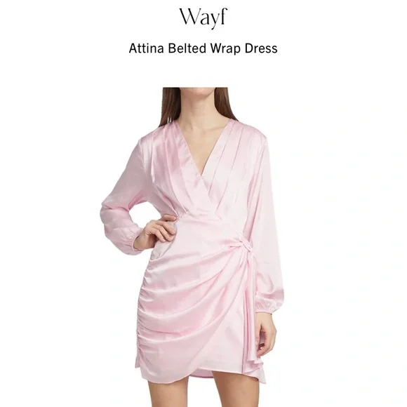 Wayf Attina Belted Wrap Dresssize XS NWT - Picture 2 of 8